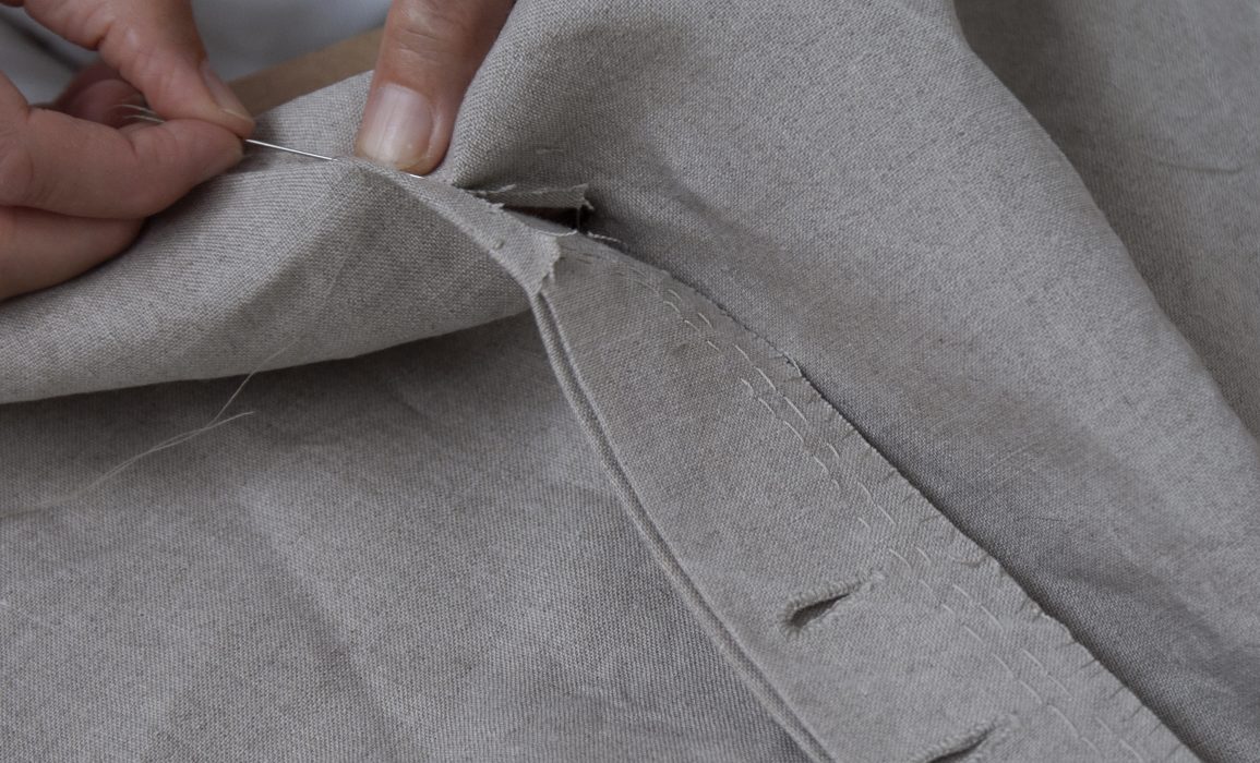 button fly and seam construction 