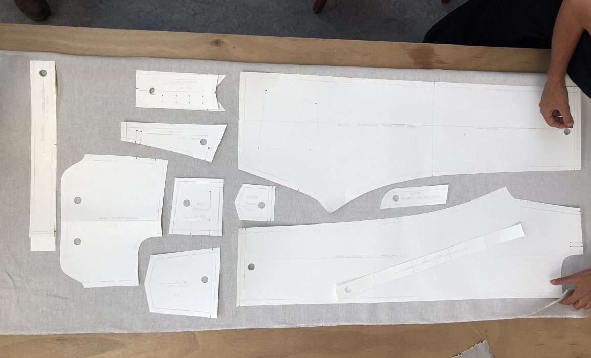 placing and puzzling the pattern pieces for best fit