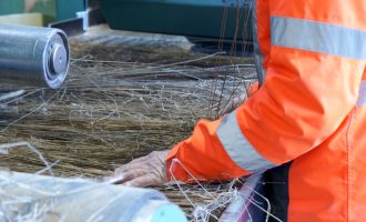 spreading the flax for even processing