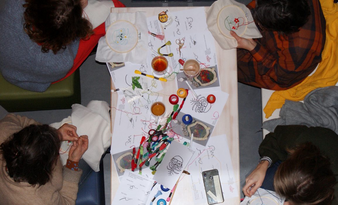 Linen embroidery workshop with Sarah Pedlow