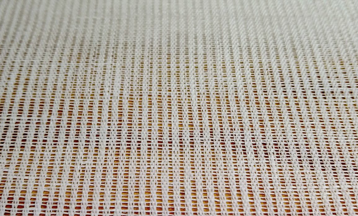 close-up view of the warp and weft